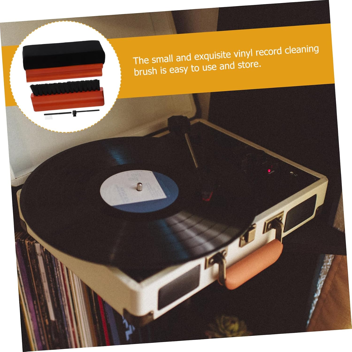 Vinyl Record Cleaning Kit Set with Stylus Brush Wooden Brush Cleaning Tools of and Records