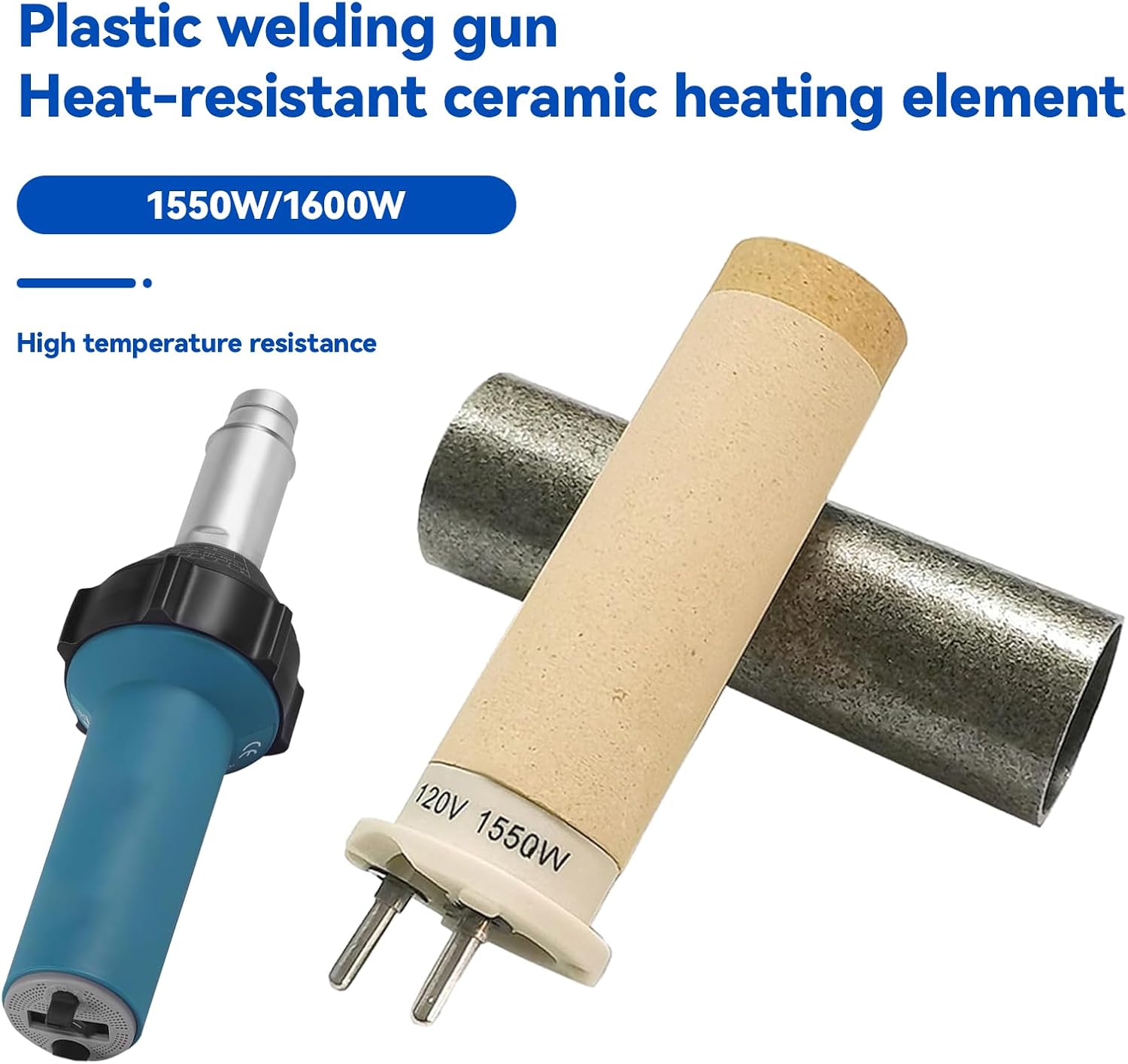 1550W Hot Air Tools 120V/230V Replacement Resistance Ceramic Heating Element, Ceramic Welding Heating Element for Rion Hand Held Plastic Welder and Hot Air Welding Heat Gun (120V-XDF-ST)