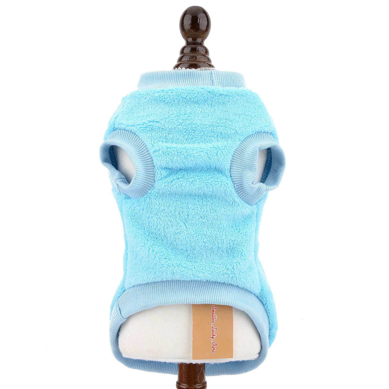 SMALLLEE_LUCKY_STORE Pet Fleece Jumper for Small Dogs Cat Girl Boy Cozy Soft Pullover Sweater Shirt Sweatshirts Warm Winter Coat Puppy Yokie Chihuahua Clothes Flower Pattern,Blue,Size S - Image 4