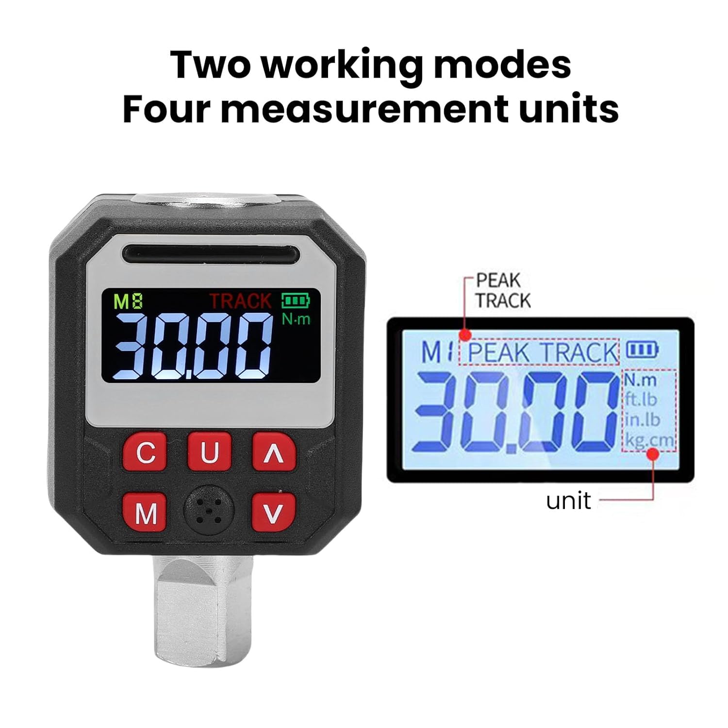 Fafeicy Digital Torsion Adapter with Smart Reminder Feature, Accurate Torque Conversion, Electronic Wrench Converter, 1.5-30Nm Range for Automotive Repair