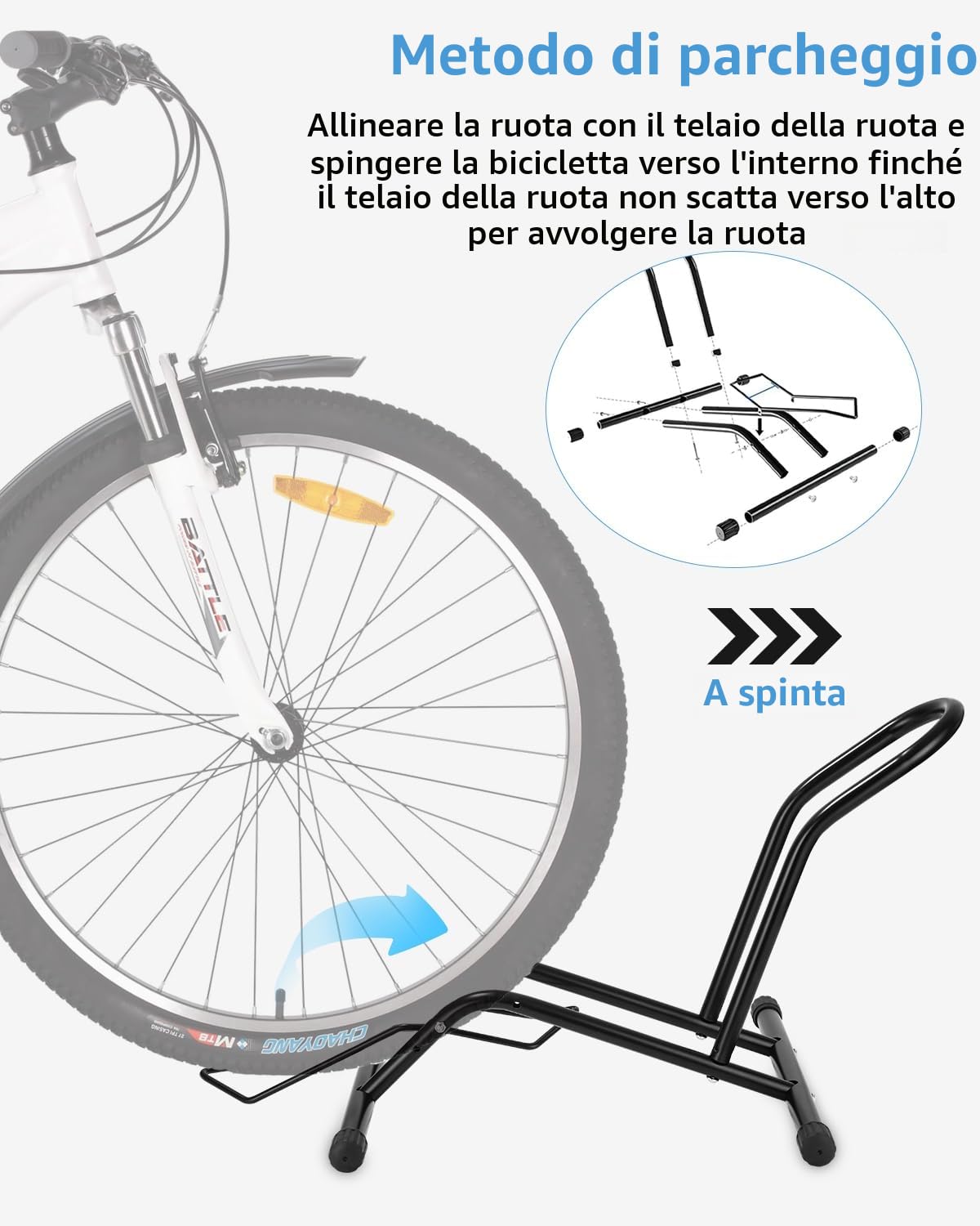 Huifoo Cavalletto Supporto Parcheggio Bici, Cavalletto per Bicicletta da 16 a 29 Pollici, Supporto Professionale per Bicicletta, per Mountain Bike Bici da Strada MTB