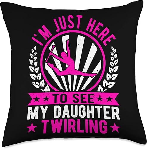 Baton Twirler, I'm Just Here To See, Dance Baton Majorette Throw Pillow