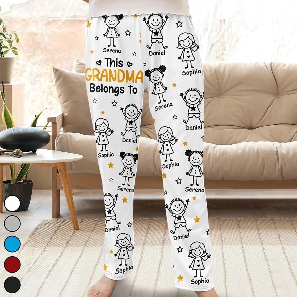 This Grandpa Dad Belongs To - Personalized Pajama Pants, This Grandpa Grandma Belongs To Pajama Pants, Custom Grandparents PJs with Names, Christmas Keepsake Gifts for Family - Image 3