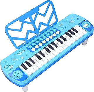 لعبة بيانو - اورج إلكتروني صغير مع 32 مفتاح وميكروفون للبنات الصغيرات