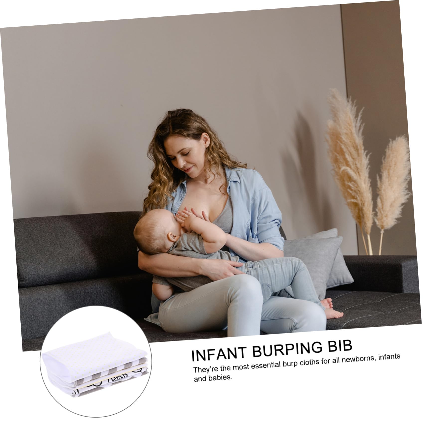 BESTonZON 5 Stück-pack Spucktücher aus Baumwolle 2-lagig Hält Kleidung Trocken für Neugeborene für Babyparty Zufälliger Stil