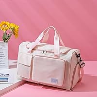 Vista 39 de Pequeña bolsa de gimnasio para mujer, bolsa de viaje con compartimento para zapatos