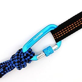 Outmate 12kN 3.2x2 Heavy-Duty Carabiner Clips - Durable, Lightweight Aluminum Alloy Carabiners for Hiking, Camping, Keychains, Dog Leashes, Hammocks & More(Screw gate,2 Cyan)