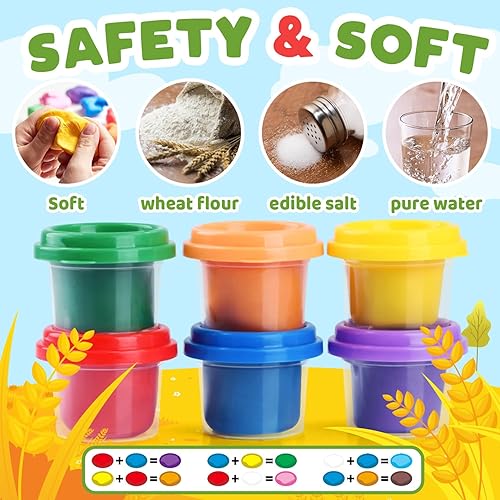 Miniatura 5 de PLAY Juegos de arcilla de animales de granja para niños de 4 a 8 años, kit de masa de color con moldes de animales, juguetes no tóxicos y seguros,