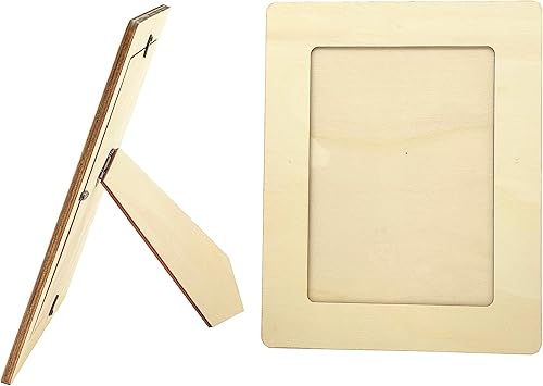Miniatura 2 de Paquete de 12 marcos de fotos de madera sin terminar de 5 x 7 pulgadas para manualidades