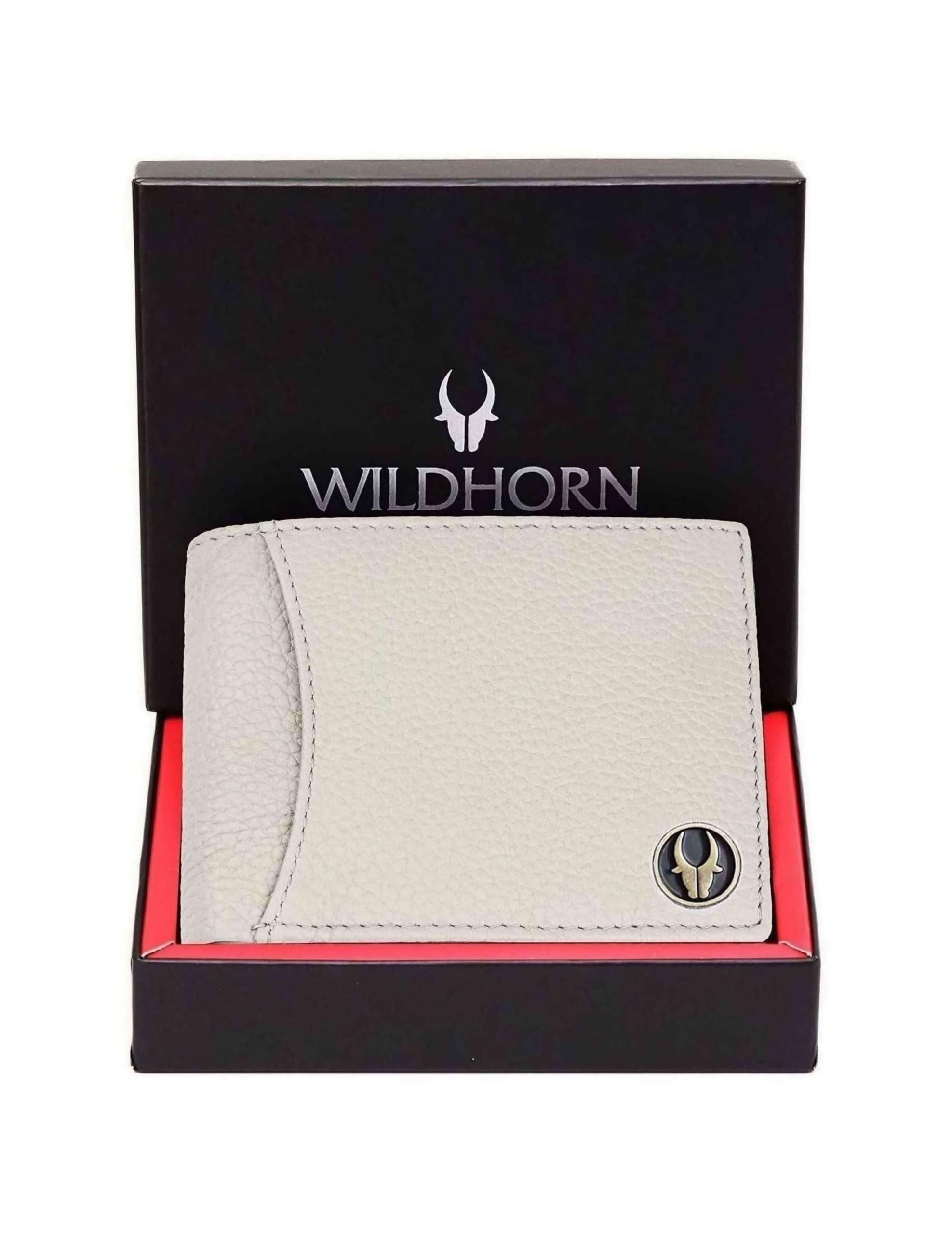 WILDHORN Top Grain Leather Wallet for Men I 9 Card Slots I 2 Currency & 2 Secret Compartments I 1 Zipper & 3 ID Card Slots… (Beige)