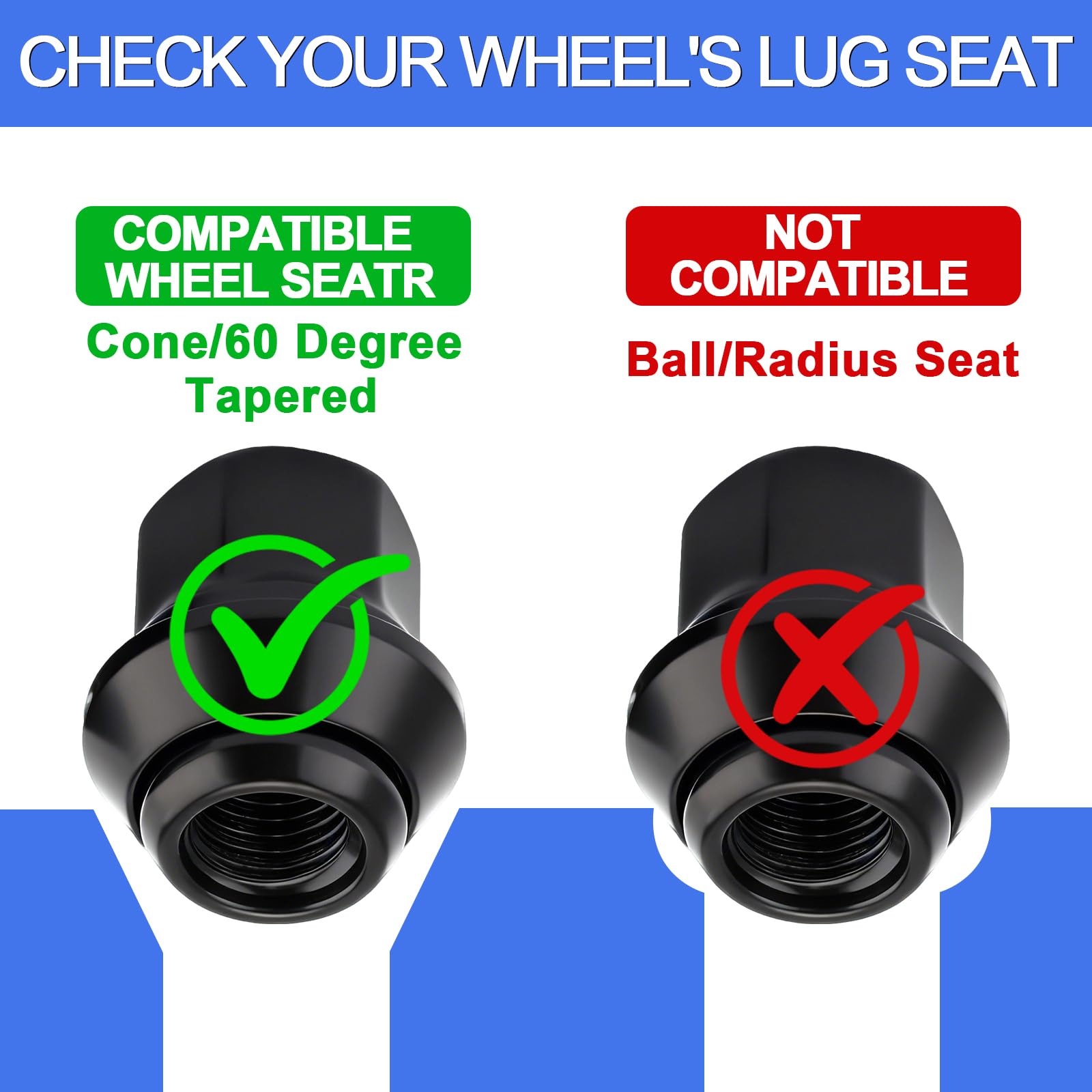 Set di 20 dadi esagonali per ruote M12 x 1,5, per Ford Focus, Fiesta, Mondeo, Kuga, KA, 19 mm, in lega, colore nero