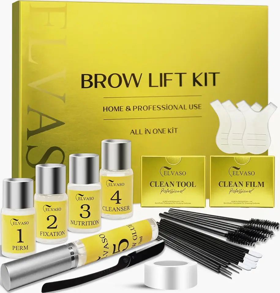 Eyebrow Lifting Set, DIY Brow Lifting Set for Home, Instant Salon Effect for Fuller, Thicker 3D Eyebrows, Easy to Use & Long Lasting Result