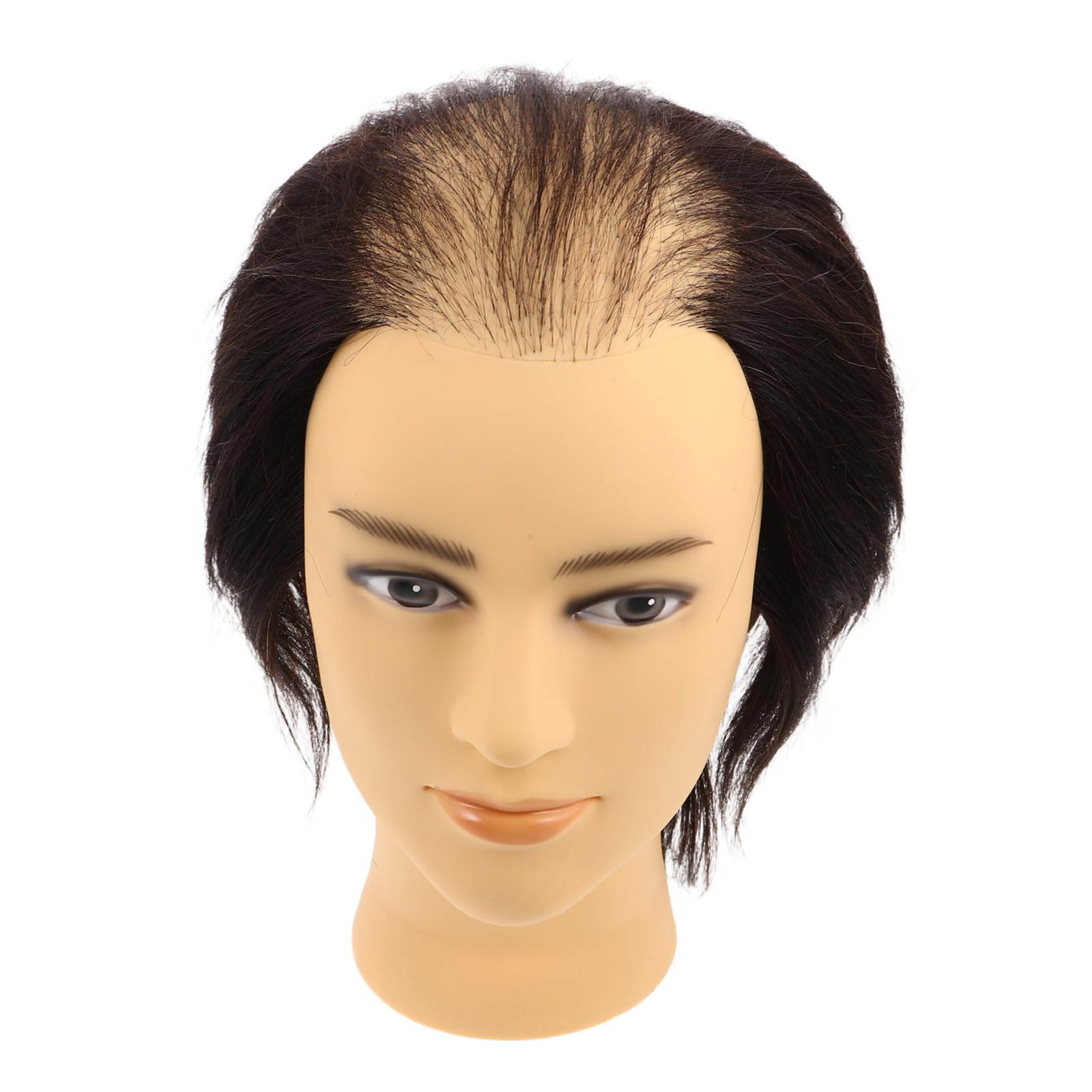 HEALLILY di Manichino con Chioma Realistici Neri per Parrucchieri in Pvc Regolabile per Barber Shop e Scuole di