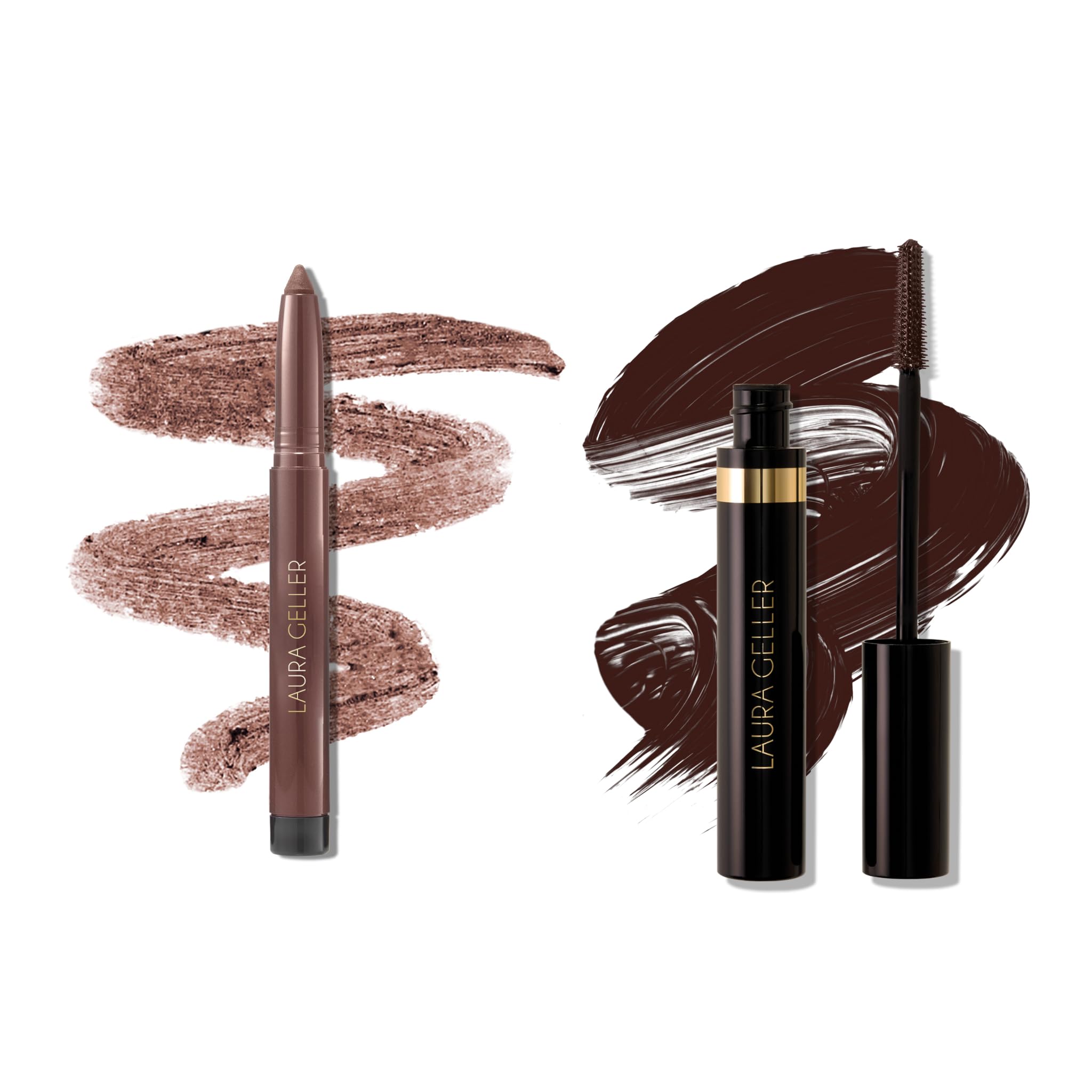 LAURA GELLER Kajal Mascara Eyeliner Duo Longwear Mascara Brown Kohl Eyeliner Pencil Soft Slate Kohl