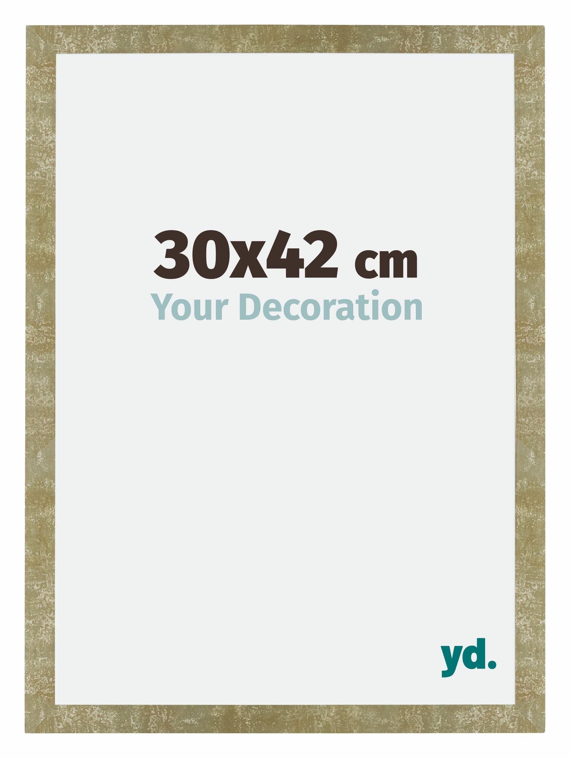 Your Decoration - Picture Frame 30x42 cm - Gold Antique - Decorative Wall Frame in MDF with Antireflection - Frame 30x42 - Mura