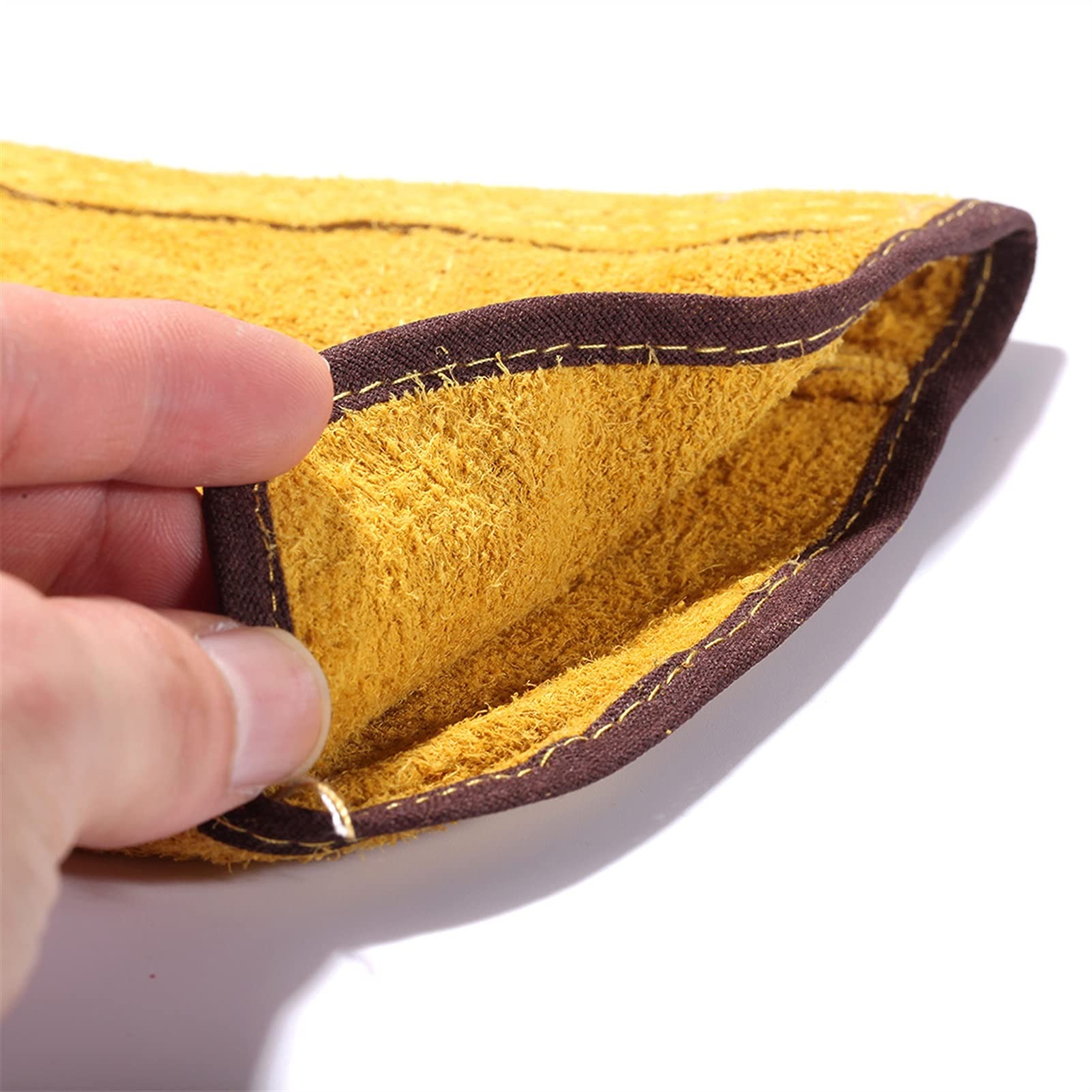 Schutzhandschuhe 1 paar gelbe kurze handschuhe leder handschuh leder für schweißen schmelzen arbeitsschutz männer dad mann mann geschenk schweißen handschuhe Beschichtete Arbeitshandschuhe
