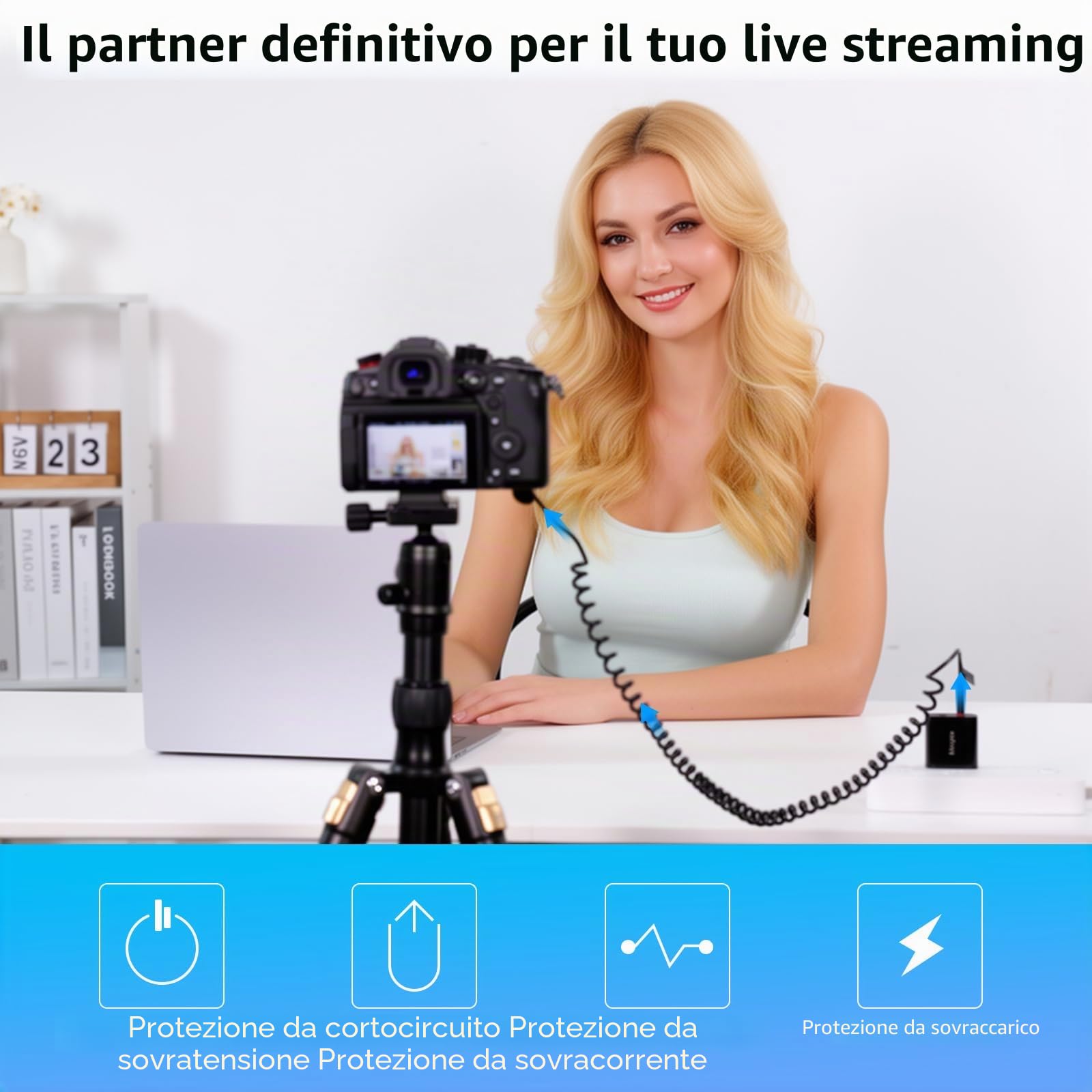 King Ma LP-E6 Batteria fittizia decodificata LP-E6 Sostituzione batteria con cavo adattatore di alimentazione a molla di tipo C per fotocamere Canon EOS 5D4 80D 5D2 5D3 70D 60D 6D 7D2 7D 5DRS 6D2 R7