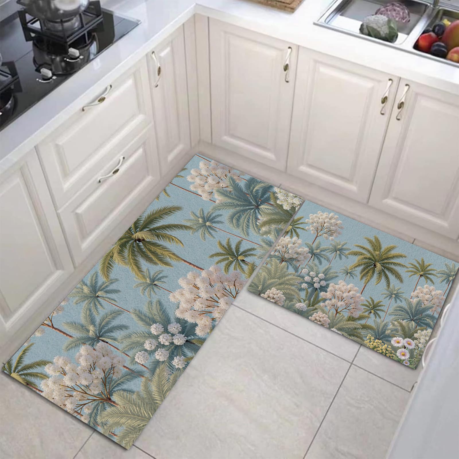 Tapis de cuisine lavable en machine lot de 2 pour éviter les glissades