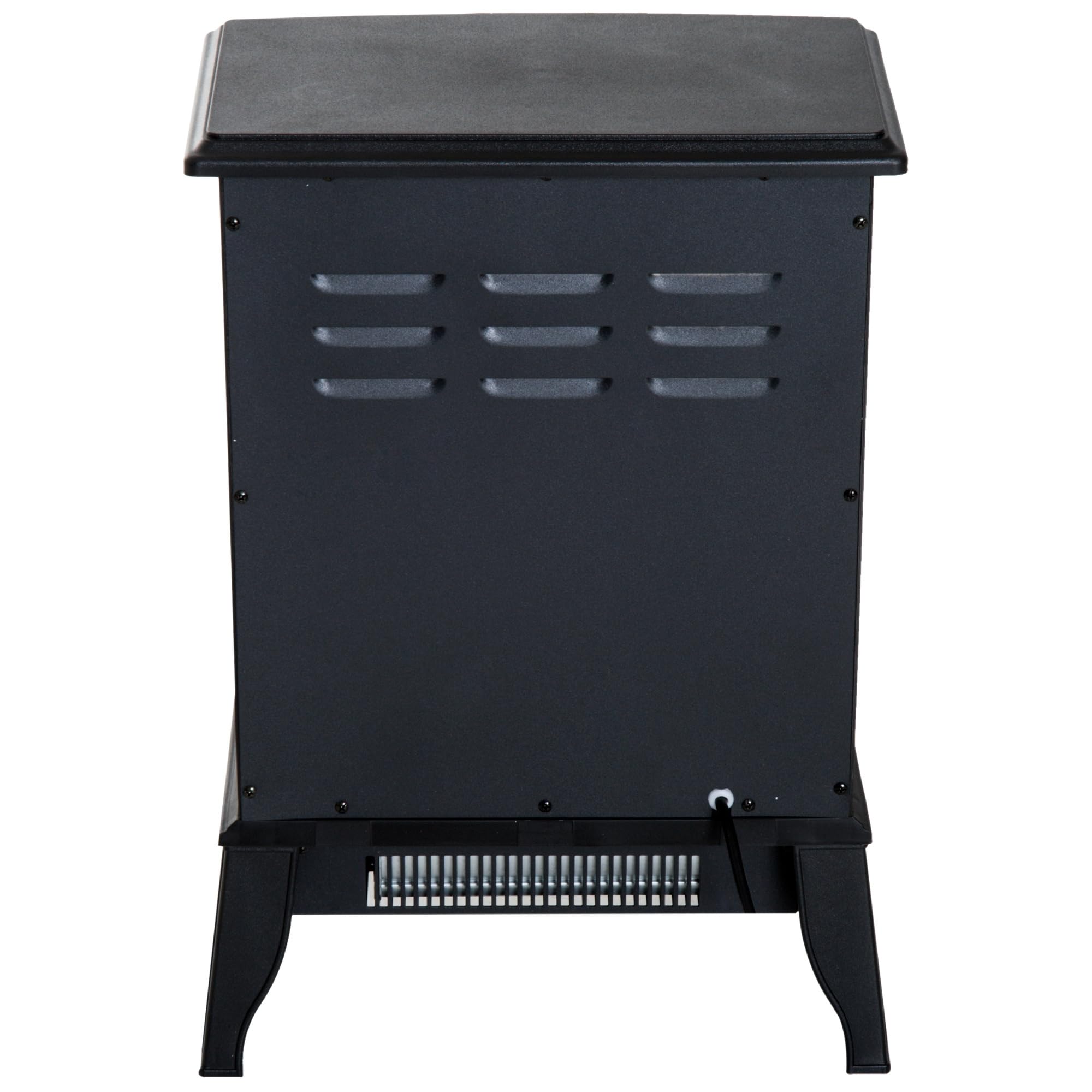 HOMCOM Chimenea Eléctrica de Pie 1000W/2000W Decorativa con Ventana Efecto Llama Temperatura Ajustable Protección Sobrecalentamiento 39x23x56,5 cm Negro