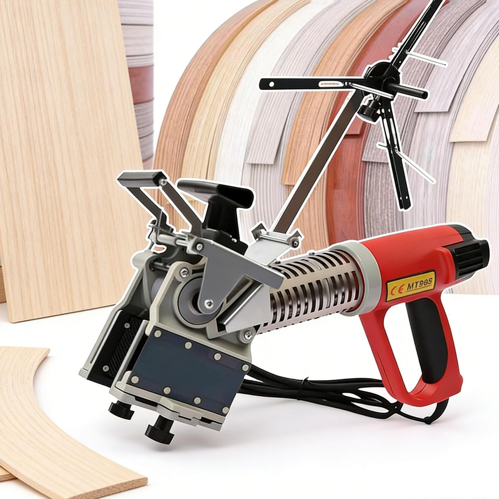 Ymnogjie Edge Bander,Portable Manual Edge Banding Machine,Curve and Straight Edge Application,for Woodworking,Home Improvement,Carpentry