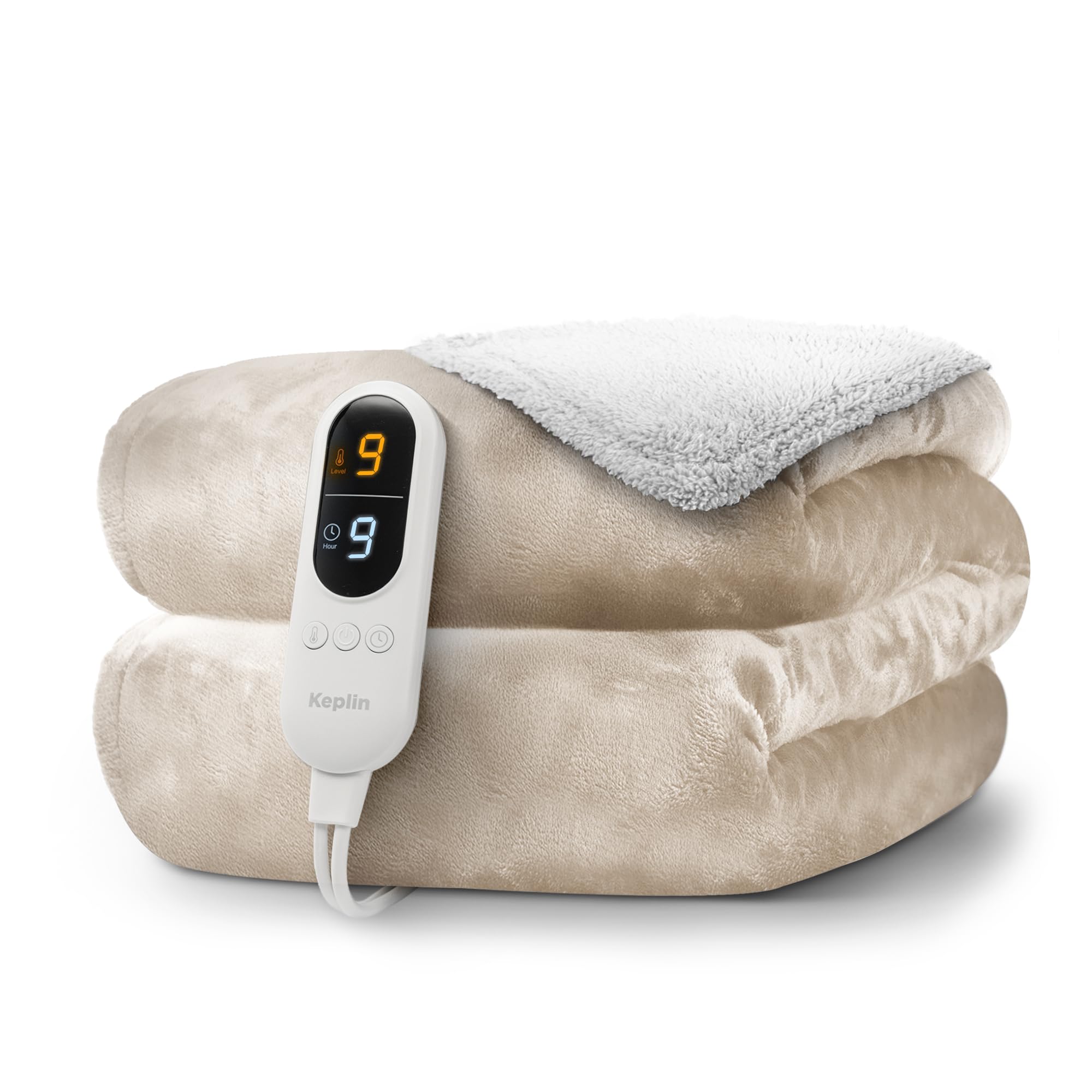 KEPLIN Large Electric Heated Throw Blanket - Electric Heated Blanket Throw for Bedspread 9...