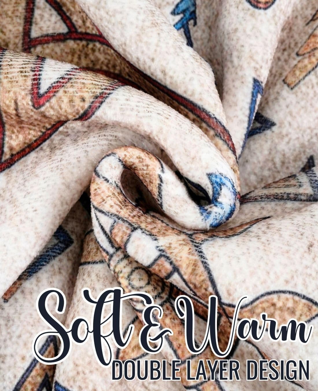 Viking Gifts for Men, Norse Mythology Wearable Flannel Blanket Hoodie With Two Large Pockets, Perfect for Birthday & Christmas - Rune/Yellow