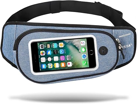 Amazon ウエストポーチ 大容量アウトドア スポーツ用 3way ウエストバッグ タッチスクリーン操作可能 ショルダーバッグ ジョギング ランニング 旅行 登山 散歩 ウエストバッグ Iphone Galaxy Sony等の大画面スマートフォン収納可能防水バッグ ブルー Chuangmeida