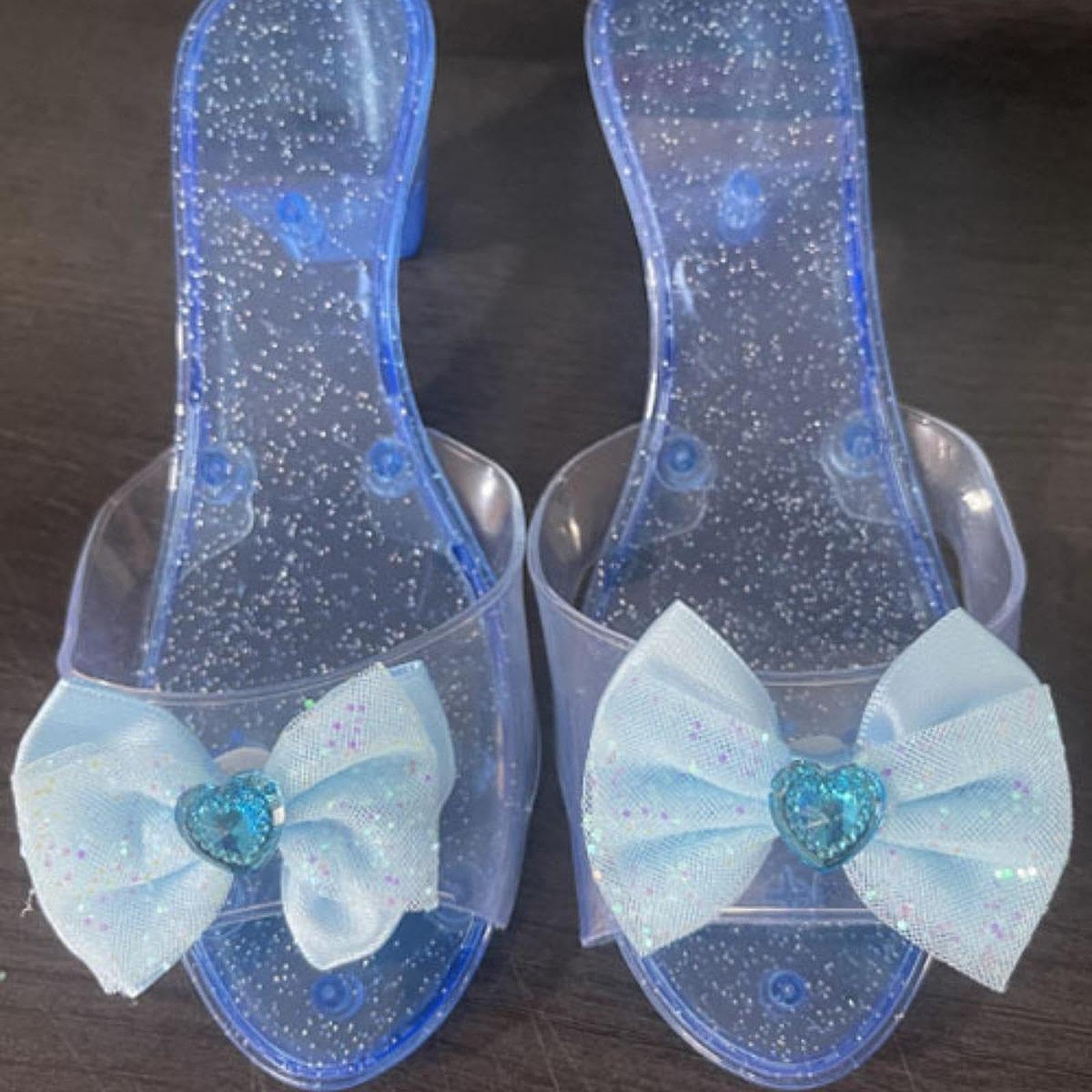 Princesa Zapato Niñas Tacón Deslizable Ligera Cómoda Material PP con Adorno de Moño Adecuada para Disfraces Fiestas