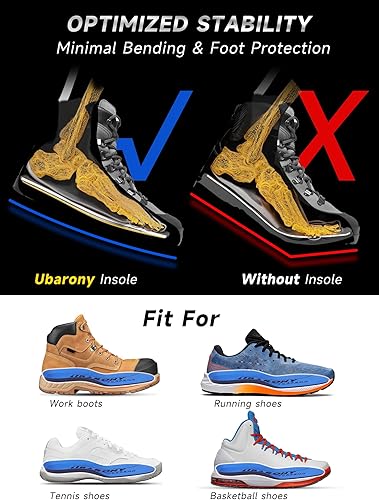 Miniatura 3 de Plantillas de rendimiento de fibra de carbono, plantillas de baloncesto que absorben los golpes, protección y recuperación de lesiones, para