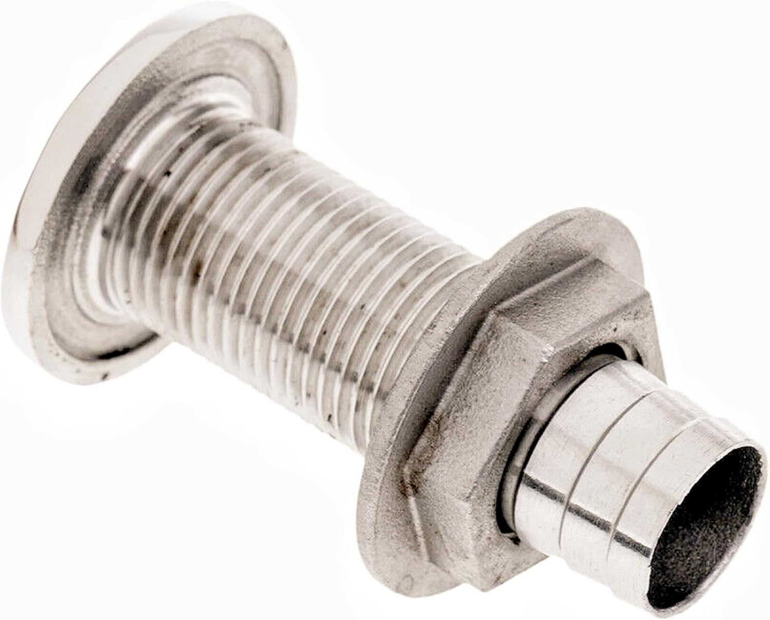 3/8" 1/2" 3/4" 1" 1-1/4"1-1/2" Thru Hull Fitting Hose Barb with Nut,316 Stainless Steel Accessories for Marine Boats Drain Pipe Yacht-1 Pack