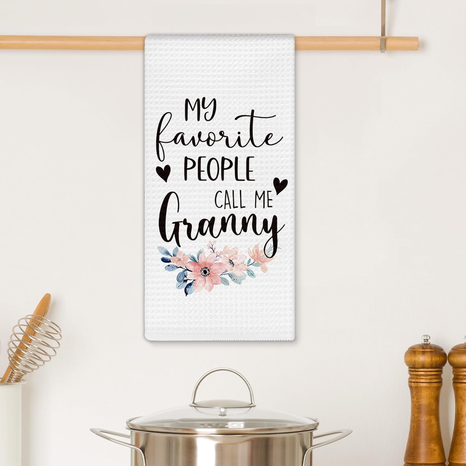 Granny Mother's Day Birthday Gifts Kitchen Towels, Grandma Gifts from Grandkids Hand Towels for Bathroom Decor, My Favorite People Call Me Granny Dishcloths Dish Towel for Kitchen 16x24 Inches - Image 2
