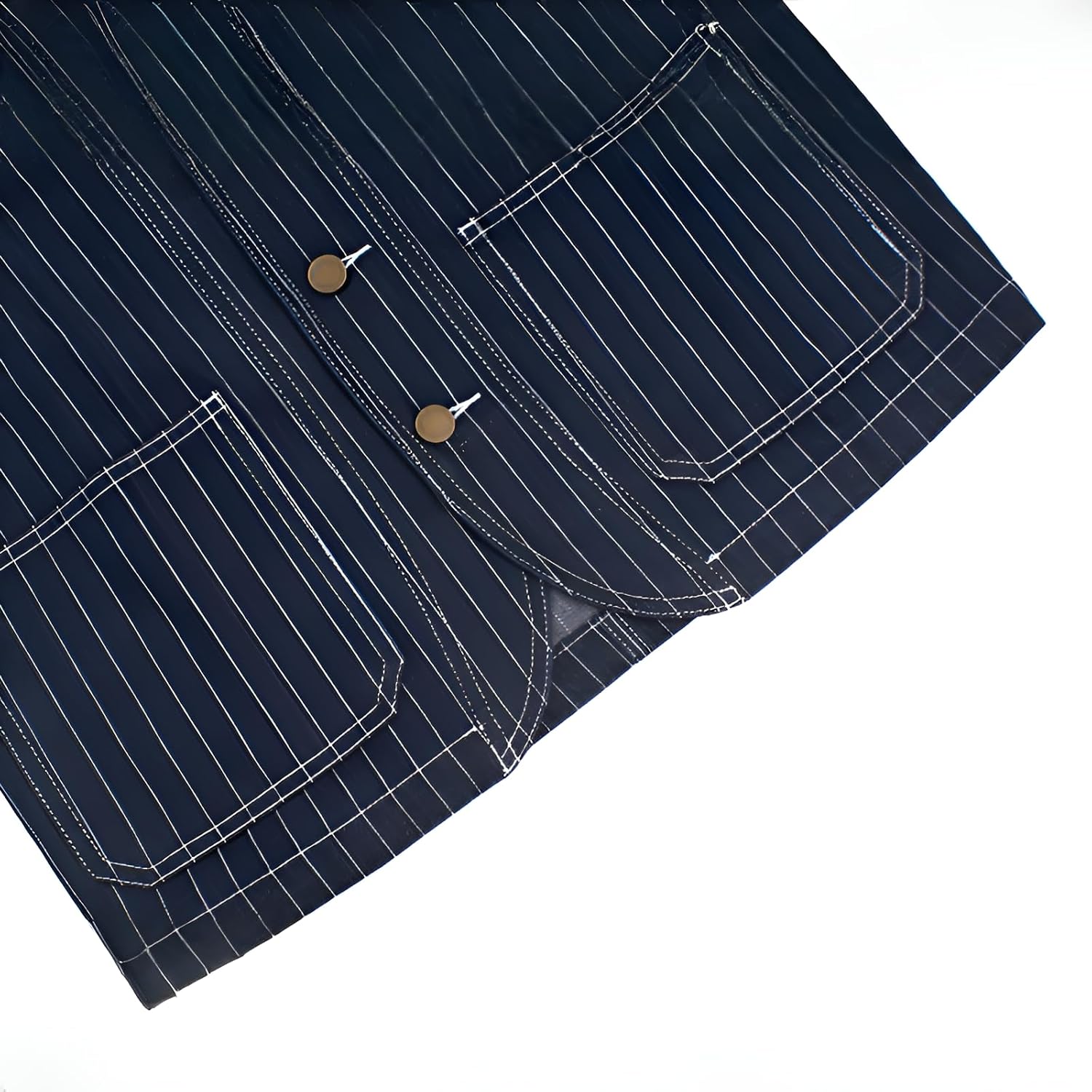 [Snughom] ストライプジャケット メンズ 原色デニム 和製工房風 長袖アウター アウトドア作業服 超強度縫製 多収納ポケット 2025SS 新商品】難燃長袖ブルゾン 3512 - 株式会社Asahicho｜ワークウェアの企画・製造販売を行う広島県府中市のアパレルメーカー