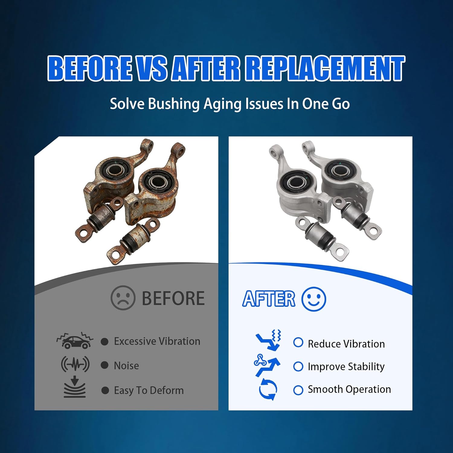 4PCS Front Control Arm Bushing Kit Fit for Chrysler Pacifica Voyager 2017-2025, Replacement for 68229020AG 68229021AG