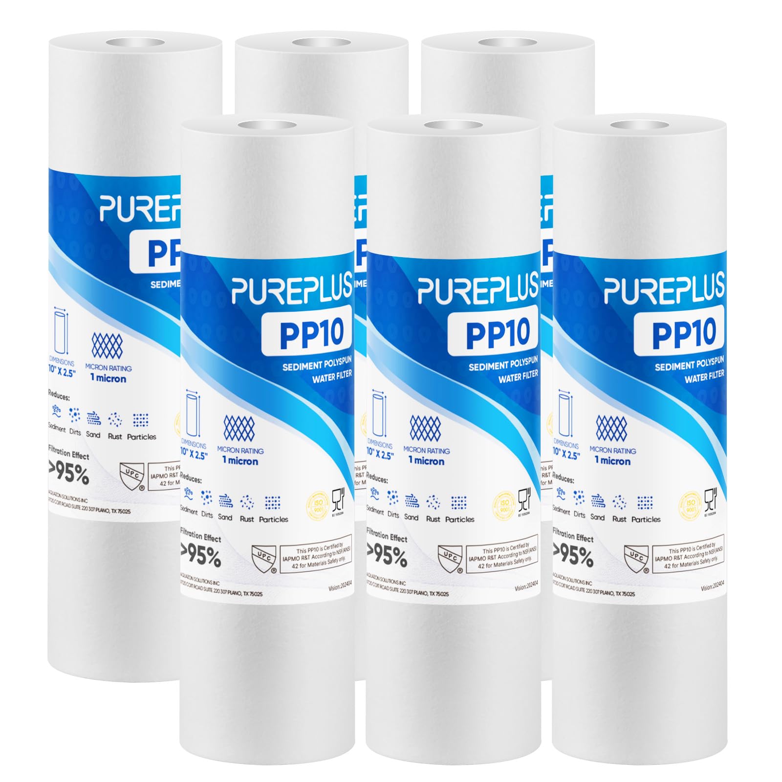 Cartouche de filtre 1 micron pour purificateur eau domestique compatible Aqua-Pure AP110
