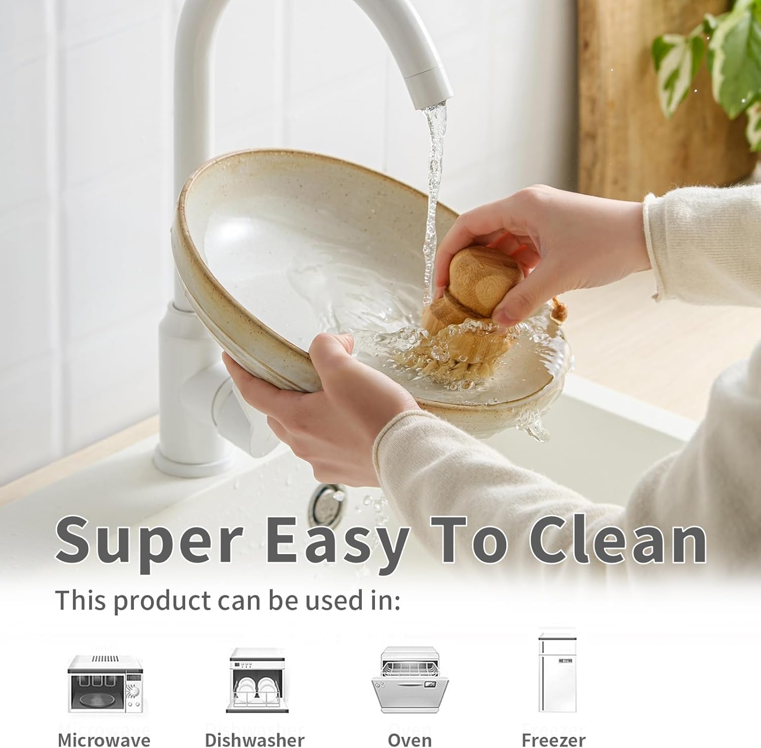 HAPPY KIT 9'' Pasta Bowls, 42oz Pasta Bowls Set of 4, Large Salad Bowl, Ceramic Serving Bowls,Double Reactive Glaze, Ideal for Housewarming, Festivals, Microwave Safe (Ivory) - Image 2