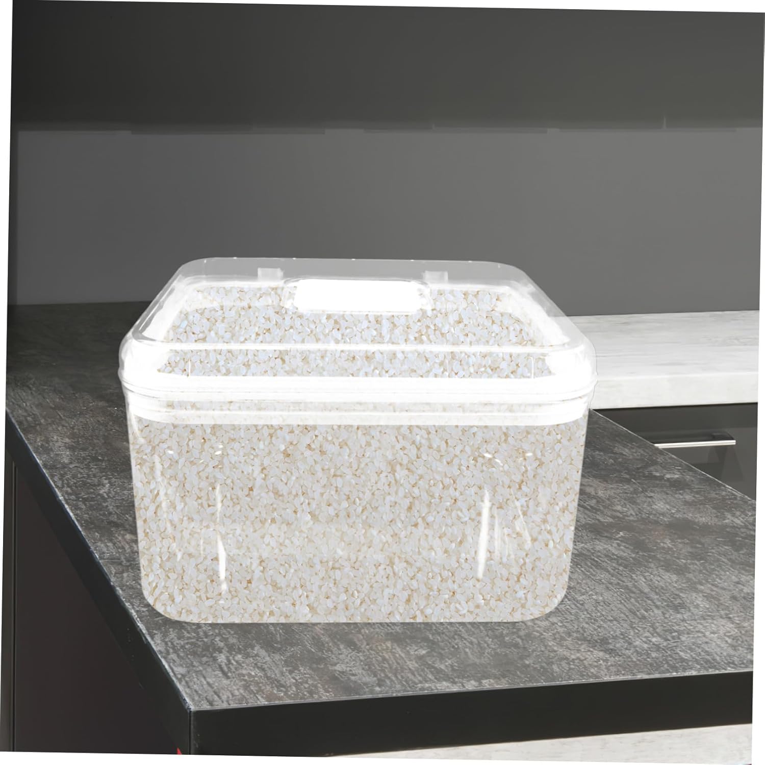 Alipis Large Airtight Rice Storage Container White Food Grade Kitchen Bin for Cereal Grain and Dry Food Storage with Moisture Barrier and Pantry Organizer