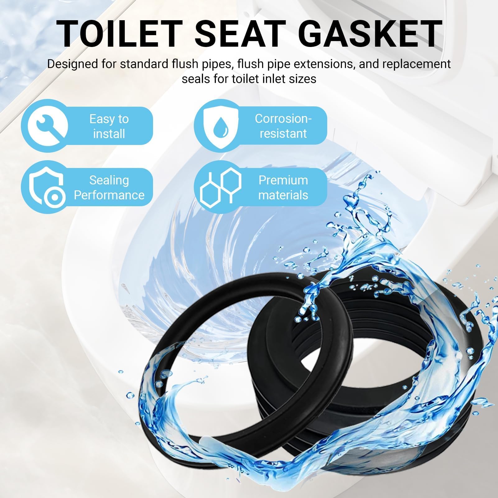 2 Piezas Juntas de Tubería para Geberit, Junta para Tubo de Descarga (Ø 55/42 mm), Junta de Manguito (Ø 36-45/60 mm), Compatible con Tubo de Descarga Oculto Geberit DN40/45mm, Modelos 362.771.00.1 - 4