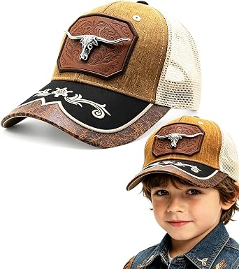 URAMAN Country Hats for Boys Girls Cowboy Hats for Kids Western Trucker Hat Toddler Baseball Cap for Rodeo Theme Party