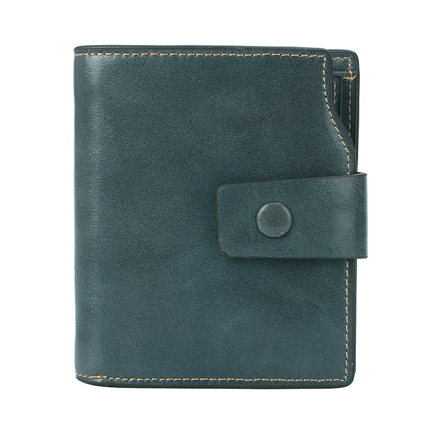 Yafeige RFID Leather Wallet for Women, Small Compact Tri-fold Pocket Wallet  Ladies Card Holder Wallet Mini Short Purse(Gray Blue)