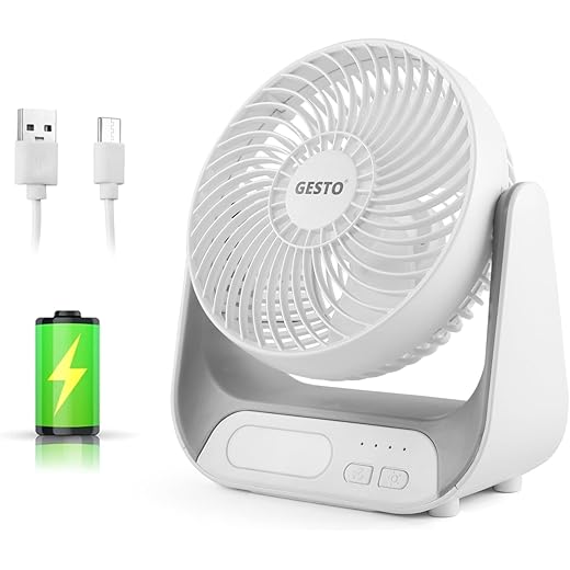 Gesto 7.4 Inch Rechargeable Table Fan Grey