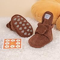 Vista 207 de Sawimlgy - Botines de algodón antideslizantes para recién nacido, con agarre, para cuna o para el invierno 010/Amarrón