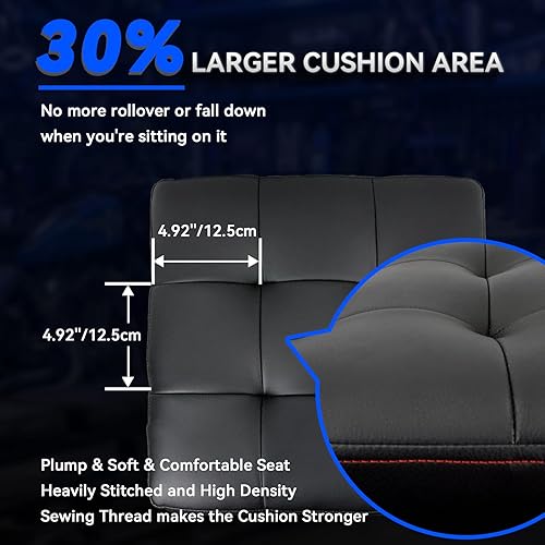 Miniatura 21 de Rolling Creeper - Asiento de garaje para hombres, taburete mecánico acolchado con bandeja de herramientas de almacenamiento para garaje, taburete