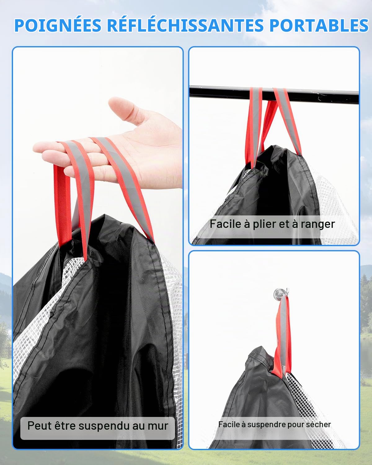 SUPAREE Housse Velo Exterieur Protection Housse de Vélo Transport Bache Protection 3 Velos 420D Impermeable Feux Arrière Visibles pour Voiture Voyages