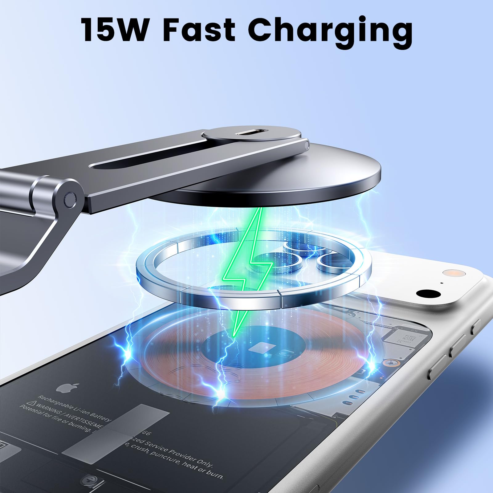 Tesla - Soporte para teléfono con carga rápida MagSafe de 15 W, soporte oculto plegable para coche para Tesla Model 3/Y/Cybertruck, soporte de pantalla giratorio de 360° con imanes N52