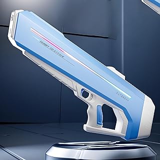 RapidJet Pro - Pistola de Agua de Pulso eléctrico, Recarga automática con un Solo botón, 7 Tipos de Efectos de iluminación LED, Potente Pistola de Agua de Combate definitiva for Adultos.(Blue)
