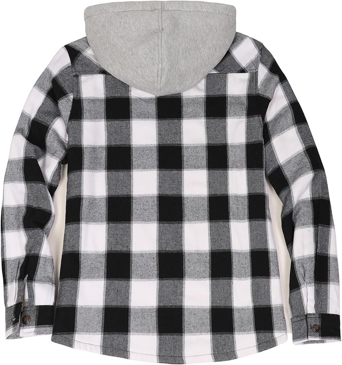 ZENTHACE Women's Hooded Flannel Shirt Jacket,Sherpa Lined Full Zip Fall Winter Plaid Shacket - Image 3
