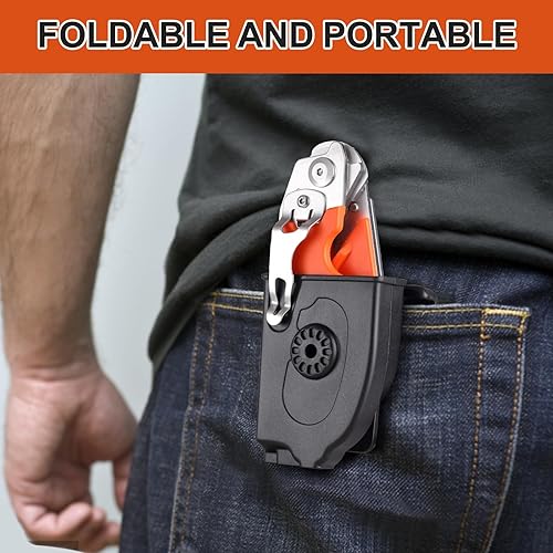 Miniatura 7 de Tijeras de trauma 6 en 1, tijeras de emergencia con cortador de correa y rompedor de vidrio y funda compatible naranja