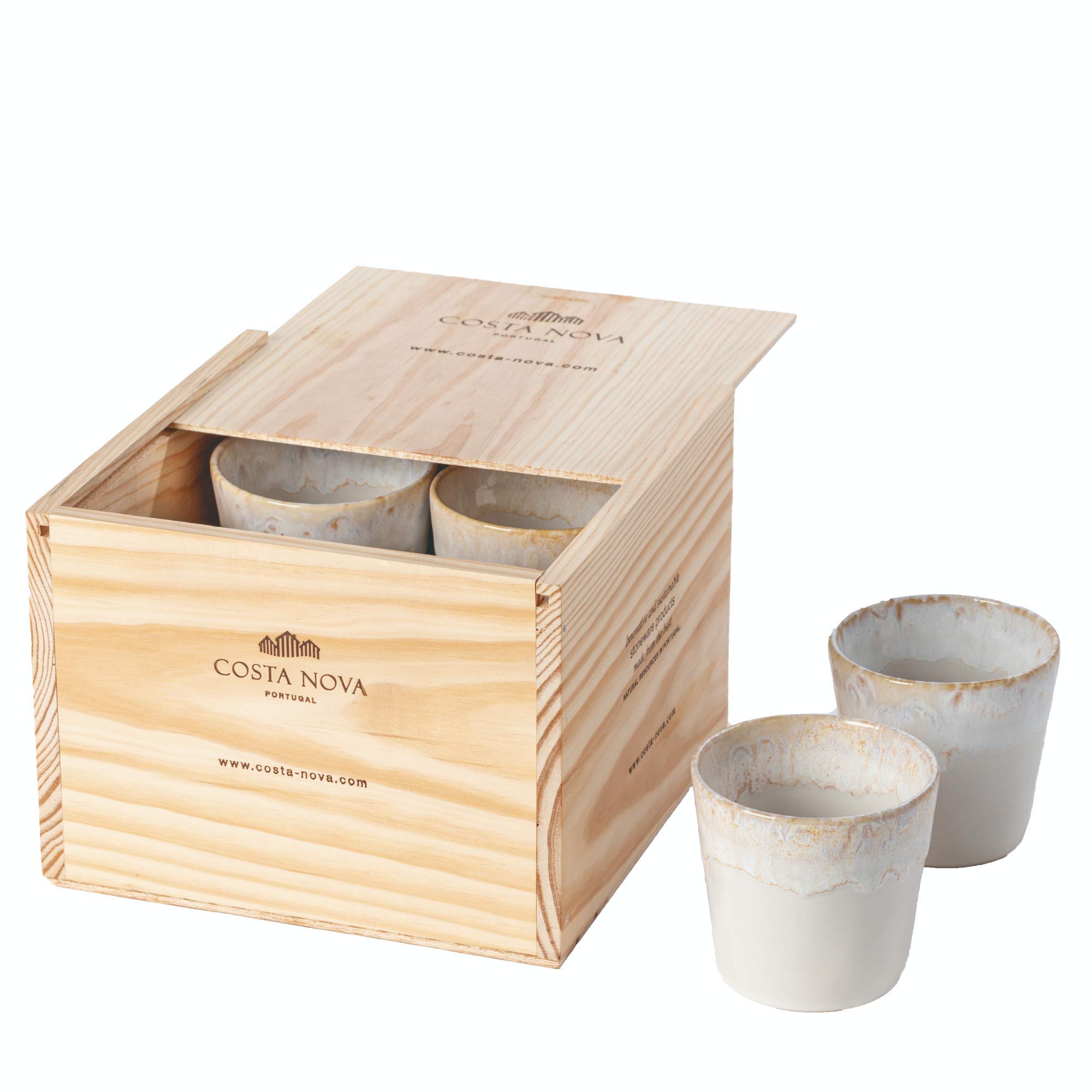 Amazon.com | Costa Nova Wooden Box Of 8 Ceramic Stoneware Lungo