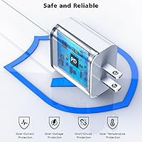 Vista 5 de iPhone Charger Fast Charging,2Pack Apple USB C Wall Charge Block PD Charger Block with 3Foot USB-C to Lightning Cable Cord Fast Charging Type C