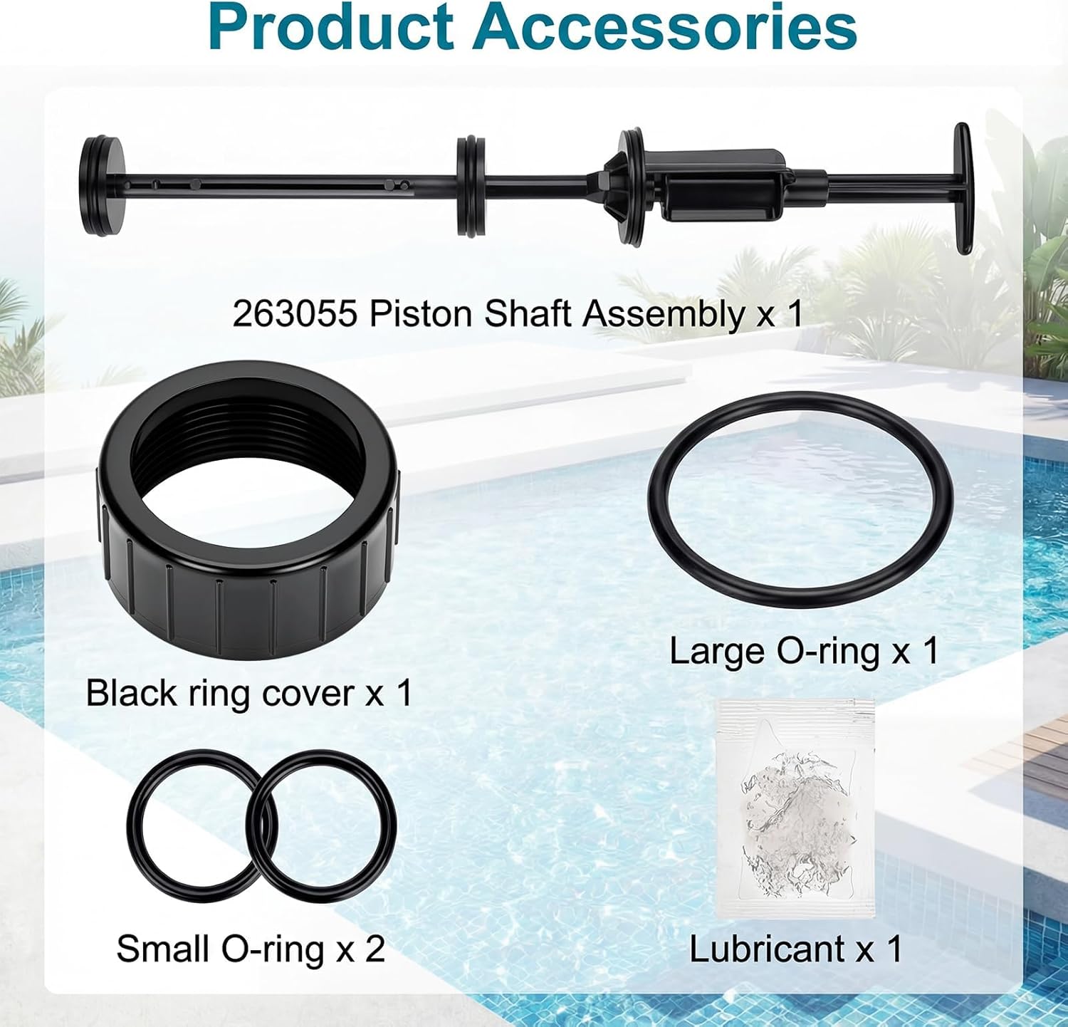 263055 Piston Shaft Assembly Replacement for Pentair Pool and Spa Multiport and Push Pull Slide Valves, Compatible with Models 263064, 263052, 263053, 263078, 263079